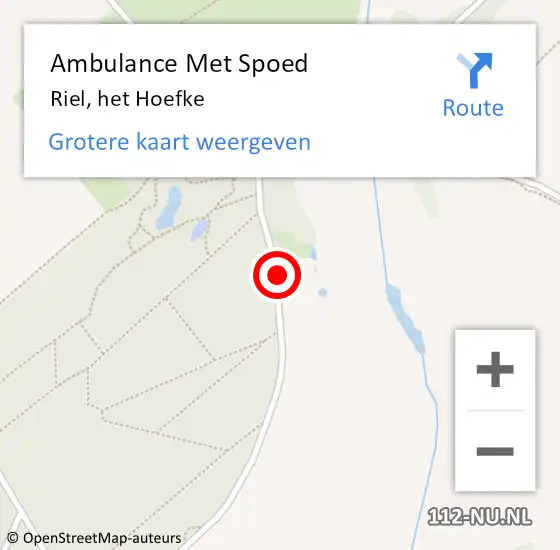 Locatie op kaart van de 112 melding: Ambulance Met Spoed Naar Riel, het Hoefke op 22 december 2015 22:47