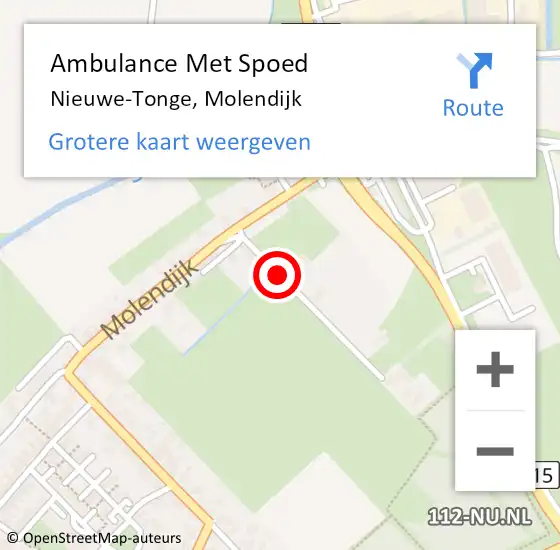 Locatie op kaart van de 112 melding: Ambulance Met Spoed Naar Nieuwe-Tonge, Molendijk op 23 december 2015 00:19