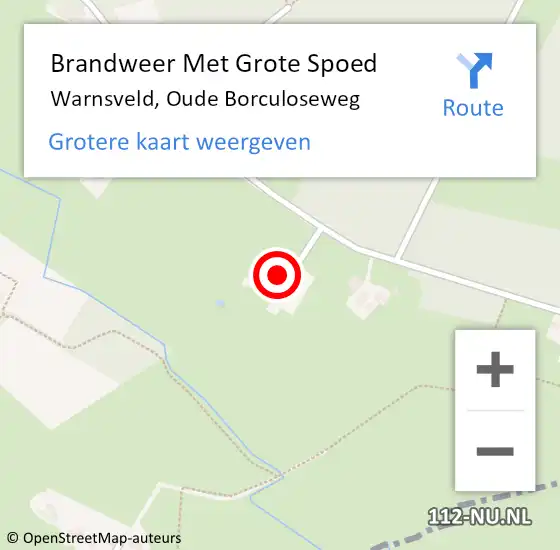 Locatie op kaart van de 112 melding: Brandweer Met Grote Spoed Naar Warnsveld, Oude Borculoseweg op 1 december 2013 02:40