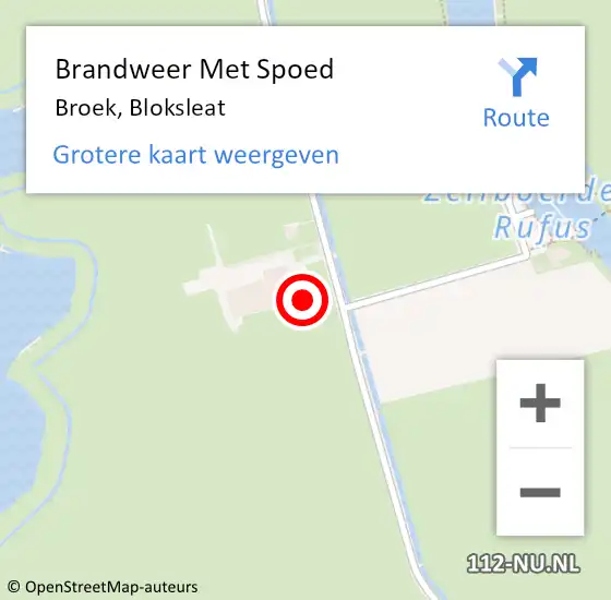 Locatie op kaart van de 112 melding: Brandweer Met Spoed Naar Broek, Bloksleat op 23 december 2015 09:16