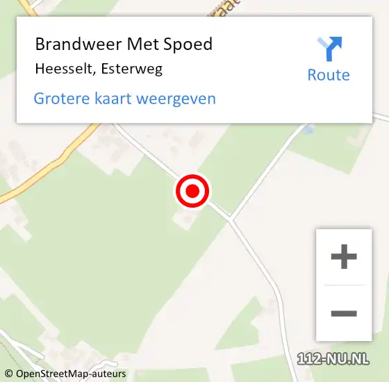 Locatie op kaart van de 112 melding: Brandweer Met Spoed Naar Heesselt, Esterweg op 23 december 2015 14:18