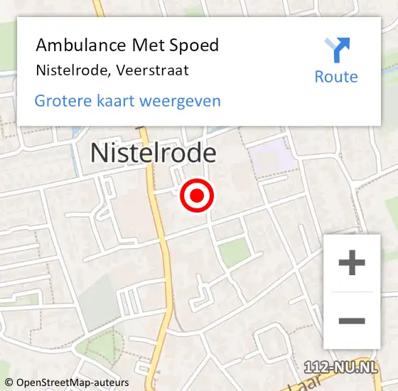 Locatie op kaart van de 112 melding: Ambulance Met Spoed Naar Nistelrode, Veerstraat op 23 december 2015 14:40