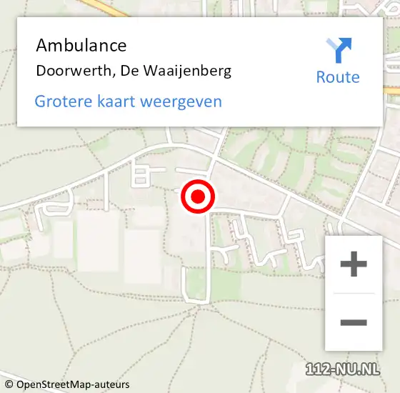 Locatie op kaart van de 112 melding: Ambulance Doorwerth, De Waaijenberg op 23 december 2015 14:53