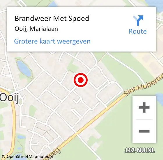 Locatie op kaart van de 112 melding: Brandweer Met Spoed Naar Ooij, Marialaan op 23 december 2015 16:57