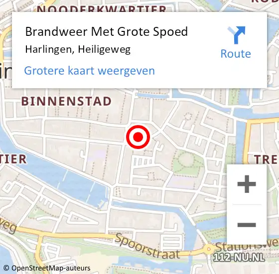 Locatie op kaart van de 112 melding: Brandweer Met Grote Spoed Naar Harlingen, Heiligeweg op 23 december 2015 18:18