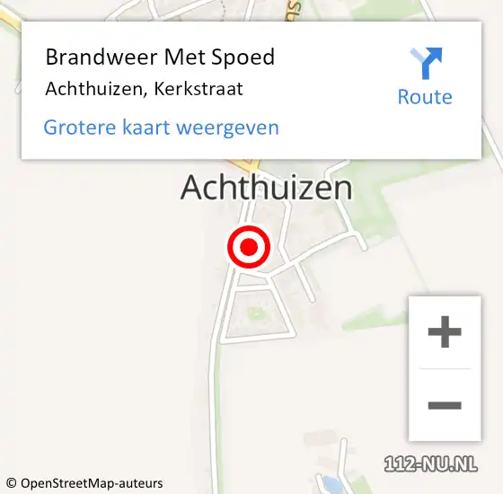 Locatie op kaart van de 112 melding: Brandweer Met Spoed Naar Achthuizen, Kerkstraat op 23 december 2015 19:10