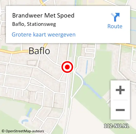 Locatie op kaart van de 112 melding: Brandweer Met Spoed Naar Baflo, Stationsweg op 23 december 2015 20:02