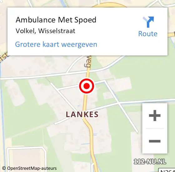 Locatie op kaart van de 112 melding: Ambulance Met Spoed Naar Volkel, Wisselstraat op 23 december 2015 22:10