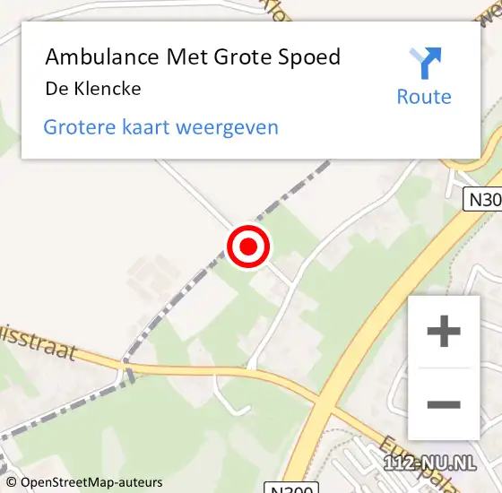 Locatie op kaart van de 112 melding: Ambulance Met Grote Spoed Naar De Klencke op 24 december 2015 09:23