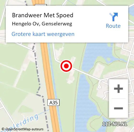 Locatie op kaart van de 112 melding: Brandweer Met Spoed Naar Hengelo Ov, Genselerweg op 24 december 2015 09:27