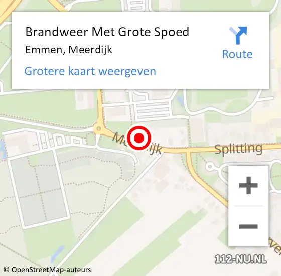 Locatie op kaart van de 112 melding: Brandweer Met Grote Spoed Naar Emmen, Meerdijk op 24 december 2015 10:02