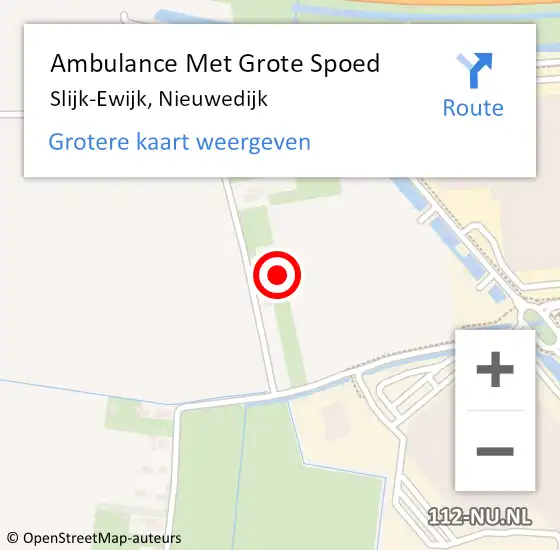 Locatie op kaart van de 112 melding: Ambulance Met Grote Spoed Naar Slijk-Ewijk, Nieuwedijk op 24 december 2015 10:45