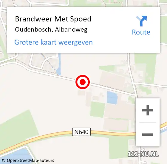 Locatie op kaart van de 112 melding: Brandweer Met Spoed Naar Oudenbosch, Albanoweg op 1 december 2013 08:15