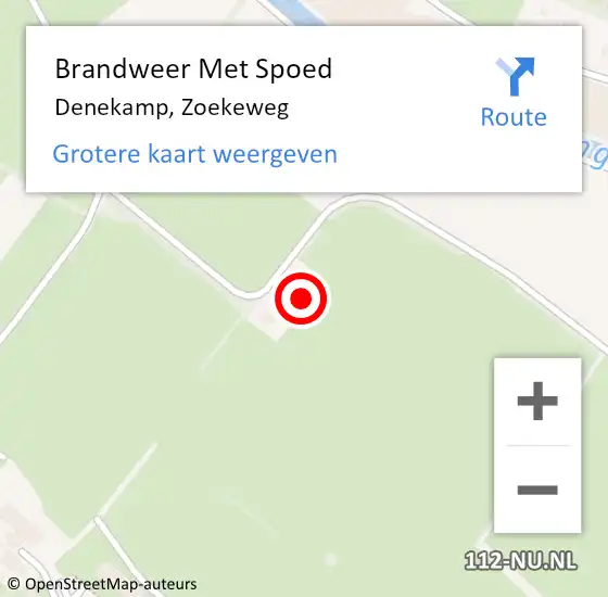 Locatie op kaart van de 112 melding: Brandweer Met Spoed Naar Denekamp, Zoekeweg op 24 december 2015 12:53