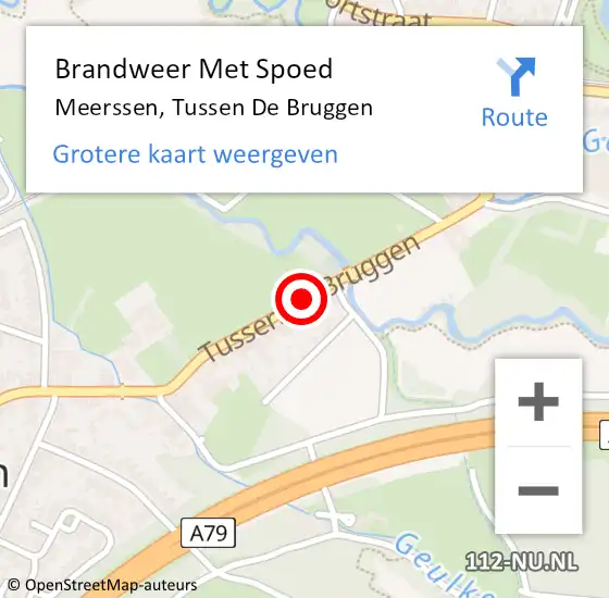 Locatie op kaart van de 112 melding: Brandweer Met Spoed Naar Meerssen, Tussen De Bruggen op 24 december 2015 13:03