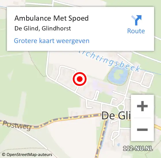 Locatie op kaart van de 112 melding: Ambulance Met Spoed Naar De Glind, Glindhorst op 24 december 2015 15:29