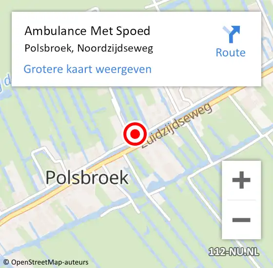 Locatie op kaart van de 112 melding: Ambulance Met Spoed Naar Polsbroek, Noordzijdseweg op 14 september 2013 14:01