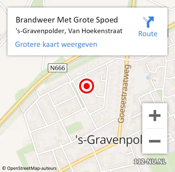 Locatie op kaart van de 112 melding: Brandweer Met Grote Spoed Naar 's-Gravenpolder, Van Hoekenstraat op 24 december 2015 16:38