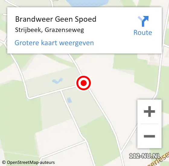 Locatie op kaart van de 112 melding: Brandweer Geen Spoed Naar Strijbeek, Grazenseweg op 24 december 2015 17:34