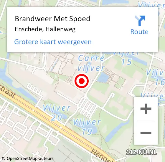 Locatie op kaart van de 112 melding: Brandweer Met Spoed Naar Enschede, Hallenweg op 24 december 2015 17:39