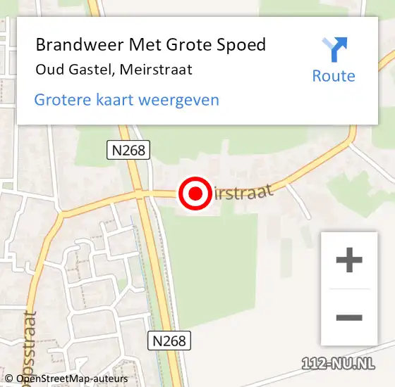 Locatie op kaart van de 112 melding: Brandweer Met Grote Spoed Naar Oud Gastel, Meirstraat op 24 december 2015 19:07