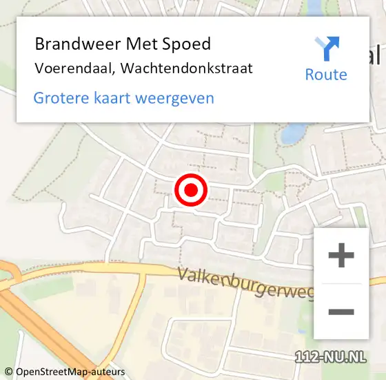 Locatie op kaart van de 112 melding: Brandweer Met Spoed Naar Voerendaal, Wachtendonkstraat op 24 december 2015 20:13