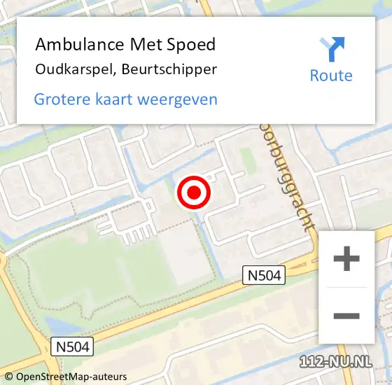 Locatie op kaart van de 112 melding: Ambulance Met Spoed Naar Oudkarspel, Beurtschipper op 25 december 2015 00:51