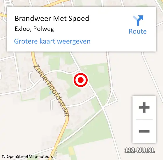 Locatie op kaart van de 112 melding: Brandweer Met Spoed Naar Exloo, Polweg op 25 december 2015 05:02