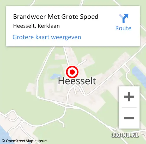 Locatie op kaart van de 112 melding: Brandweer Met Grote Spoed Naar Heesselt, Kerklaan op 25 december 2015 06:15