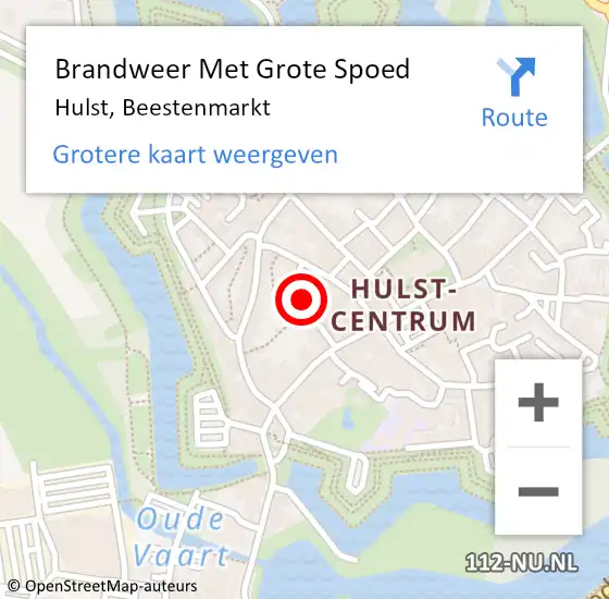 Locatie op kaart van de 112 melding: Brandweer Met Grote Spoed Naar Hulst, Beestenmarkt op 25 december 2015 12:40