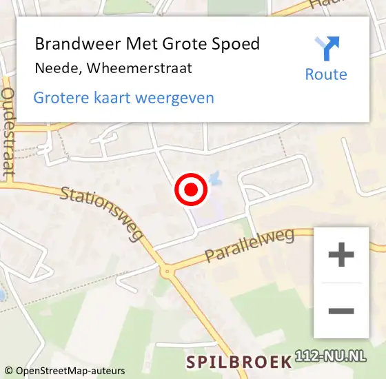 Locatie op kaart van de 112 melding: Brandweer Met Grote Spoed Naar Neede, Wheemerstraat op 25 december 2015 13:29