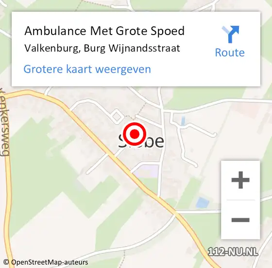 Locatie op kaart van de 112 melding: Ambulance Met Grote Spoed Naar Valkenburg, Burg Wijnandsstraat op 1 december 2013 11:06