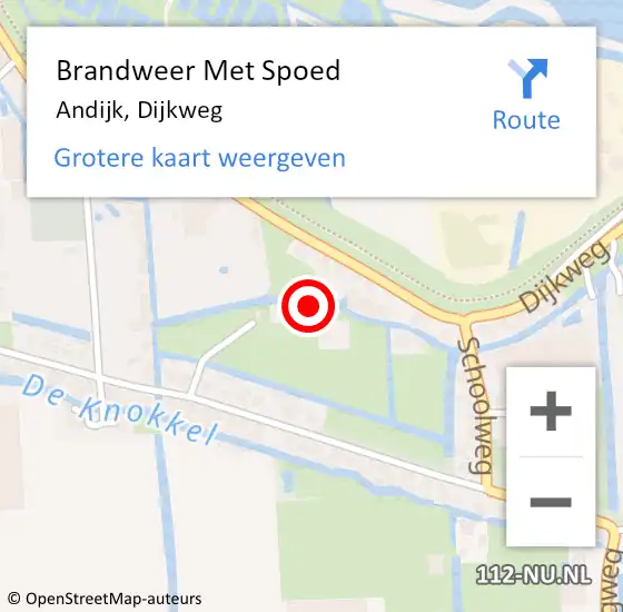 Locatie op kaart van de 112 melding: Brandweer Met Spoed Naar Andijk, Dijkweg op 25 december 2015 15:03