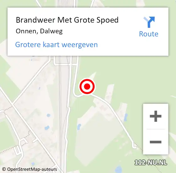 Locatie op kaart van de 112 melding: Brandweer Met Grote Spoed Naar Onnen, Dalweg op 25 december 2015 15:10