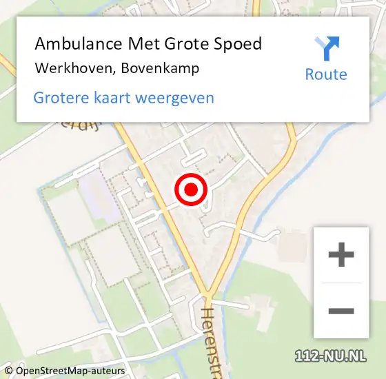 Locatie op kaart van de 112 melding: Ambulance Met Grote Spoed Naar Werkhoven, Bovenkamp op 25 december 2015 16:32