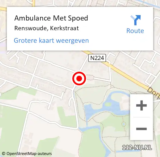 Locatie op kaart van de 112 melding: Ambulance Met Spoed Naar Renswoude, Kerkstraat op 25 december 2015 18:51