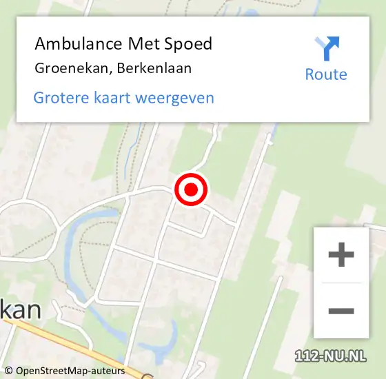 Locatie op kaart van de 112 melding: Ambulance Met Spoed Naar Groenekan, Berkenlaan op 25 december 2015 20:25