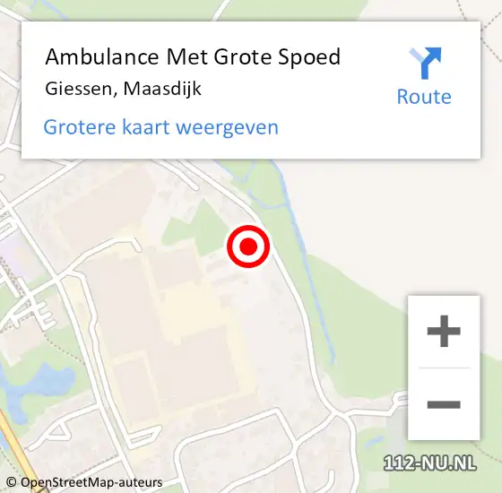 Locatie op kaart van de 112 melding: Ambulance Met Grote Spoed Naar Giessen, Maasdijk op 25 december 2015 22:23