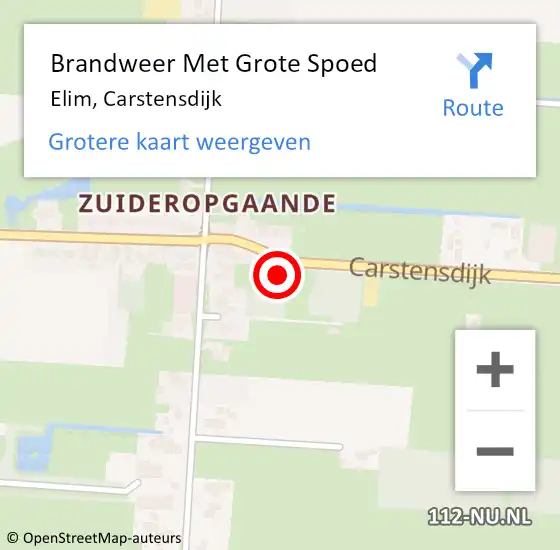 Locatie op kaart van de 112 melding: Brandweer Met Grote Spoed Naar Elim, Carstensdijk op 25 december 2015 23:24