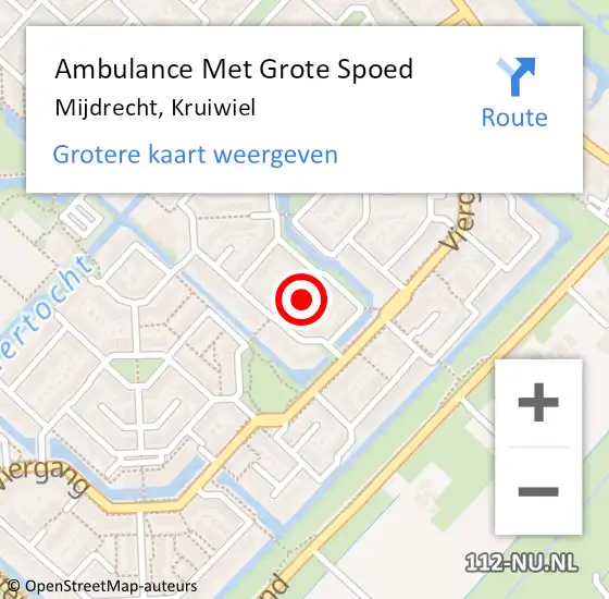 Locatie op kaart van de 112 melding: Ambulance Met Grote Spoed Naar Mijdrecht, Kruiwiel op 26 december 2015 00:47