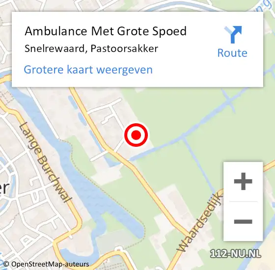 Locatie op kaart van de 112 melding: Ambulance Met Grote Spoed Naar Snelrewaard, Pastoorsakker op 26 december 2015 00:51