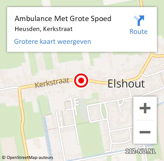 Locatie op kaart van de 112 melding: Ambulance Met Grote Spoed Naar Heusden, Kerkstraat op 26 december 2015 01:07