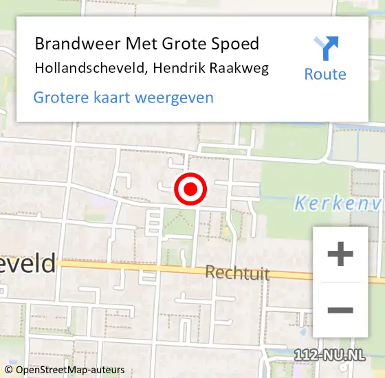 Locatie op kaart van de 112 melding: Brandweer Met Grote Spoed Naar Hollandscheveld, Hendrik Raakweg op 26 december 2015 03:11