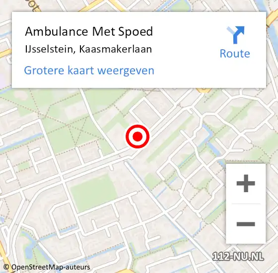 Locatie op kaart van de 112 melding: Ambulance Met Spoed Naar IJsselstein, Kaasmakerlaan op 26 december 2015 05:44