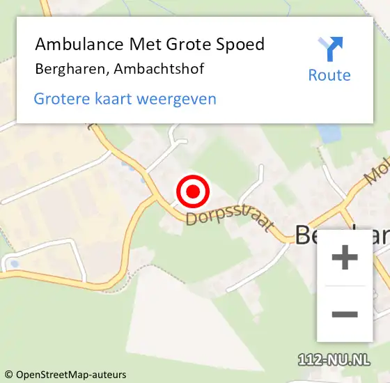 Locatie op kaart van de 112 melding: Ambulance Met Grote Spoed Naar Bergharen, Ambachtshof op 26 december 2015 12:22