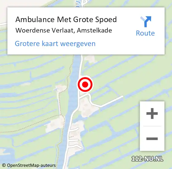 Locatie op kaart van de 112 melding: Ambulance Met Grote Spoed Naar Woerdense Verlaat, Amstelkade op 26 december 2015 15:54