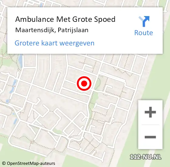 Locatie op kaart van de 112 melding: Ambulance Met Grote Spoed Naar Maartensdijk, Patrijslaan op 26 december 2015 17:16