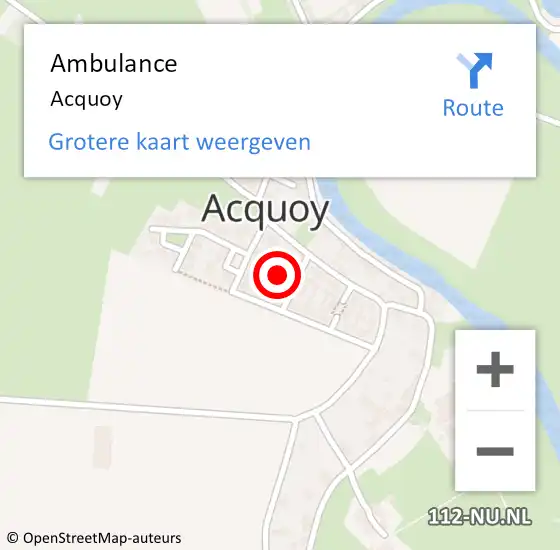 Locatie op kaart van de 112 melding: Ambulance Acquoy op 1 december 2013 13:23