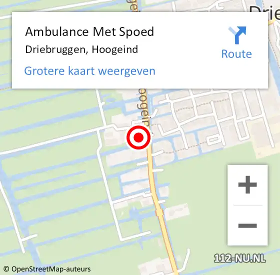 Locatie op kaart van de 112 melding: Ambulance Met Spoed Naar Driebruggen, Hoogeind op 26 december 2015 19:46