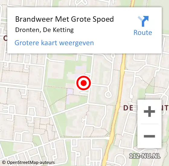 Locatie op kaart van de 112 melding: Brandweer Met Grote Spoed Naar Dronten, De Ketting op 26 december 2015 20:48